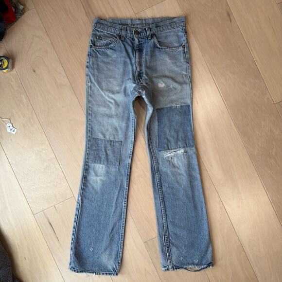 Vintage Levis 517 Jeans 29 Blue Orange Tab 80s Denim Made in USA Boot Cut 0217 - Picture 2 of 11